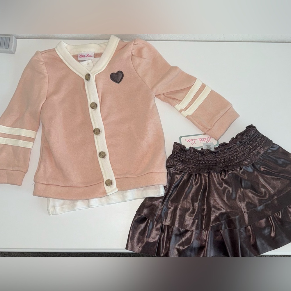 3 piece set - Cardigan, Tshirt and Skirt